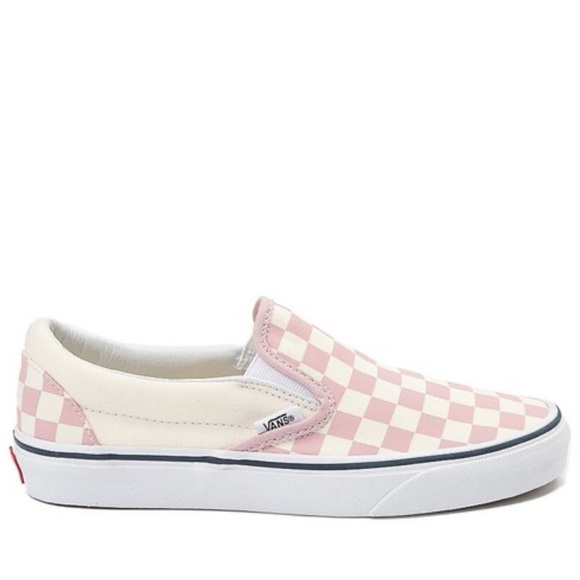 women's pink checkered vans